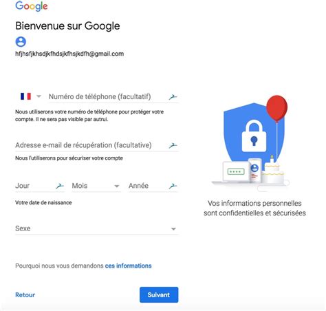 inscription gmail compte.